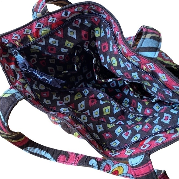 Vera Bradley Puccini Pattern Morgan Style Shoulder Bag Brown Pink Yellow White - Picture 7 of 14